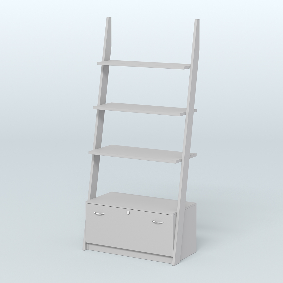 Торговая пристенная стойка ЛОФТ №2-950 с тремя полками и тумбой Т-16 Серый