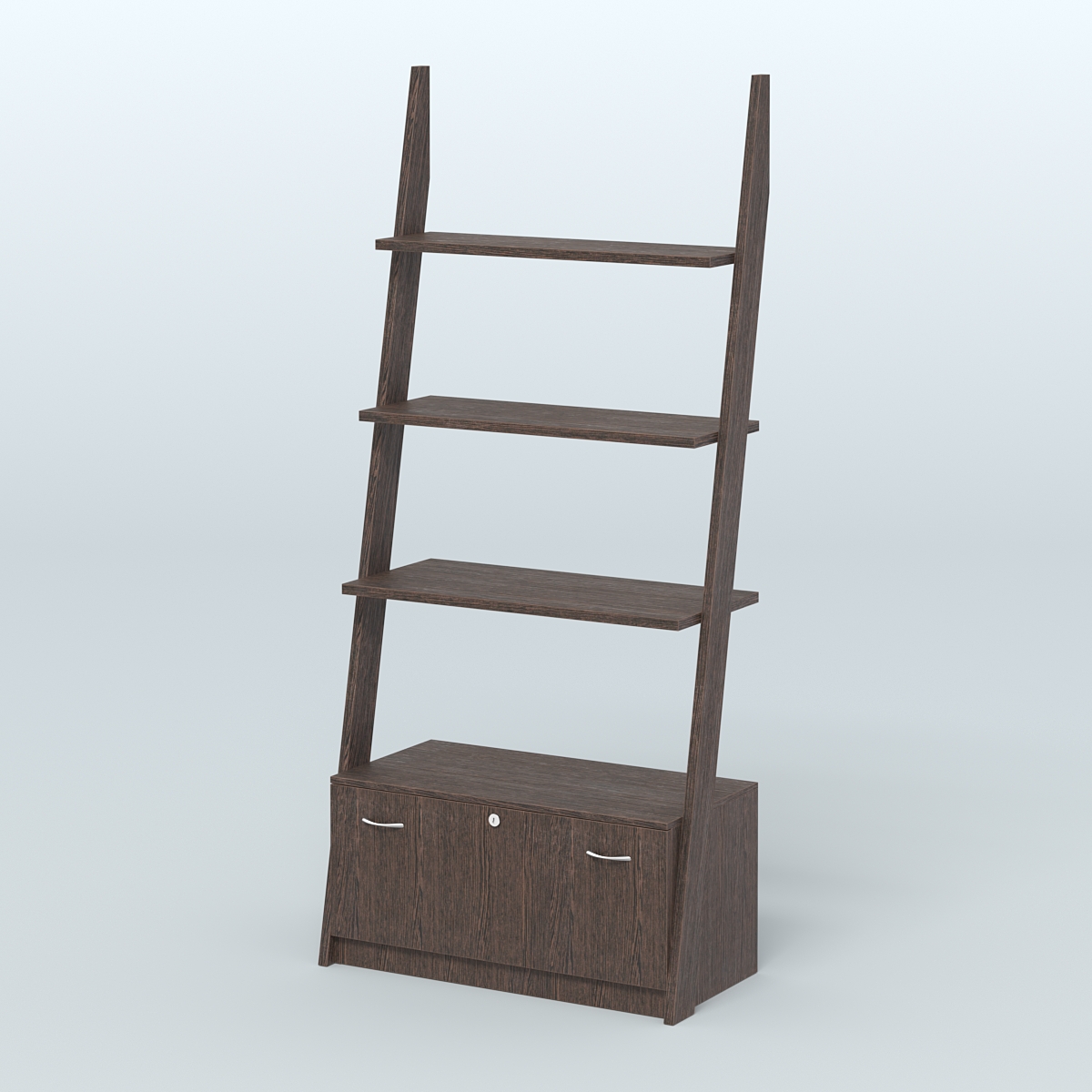 Торговая пристенная стойка ЛОФТ №2-950 с тремя полками и тумбой Т-16 Дуб Венге