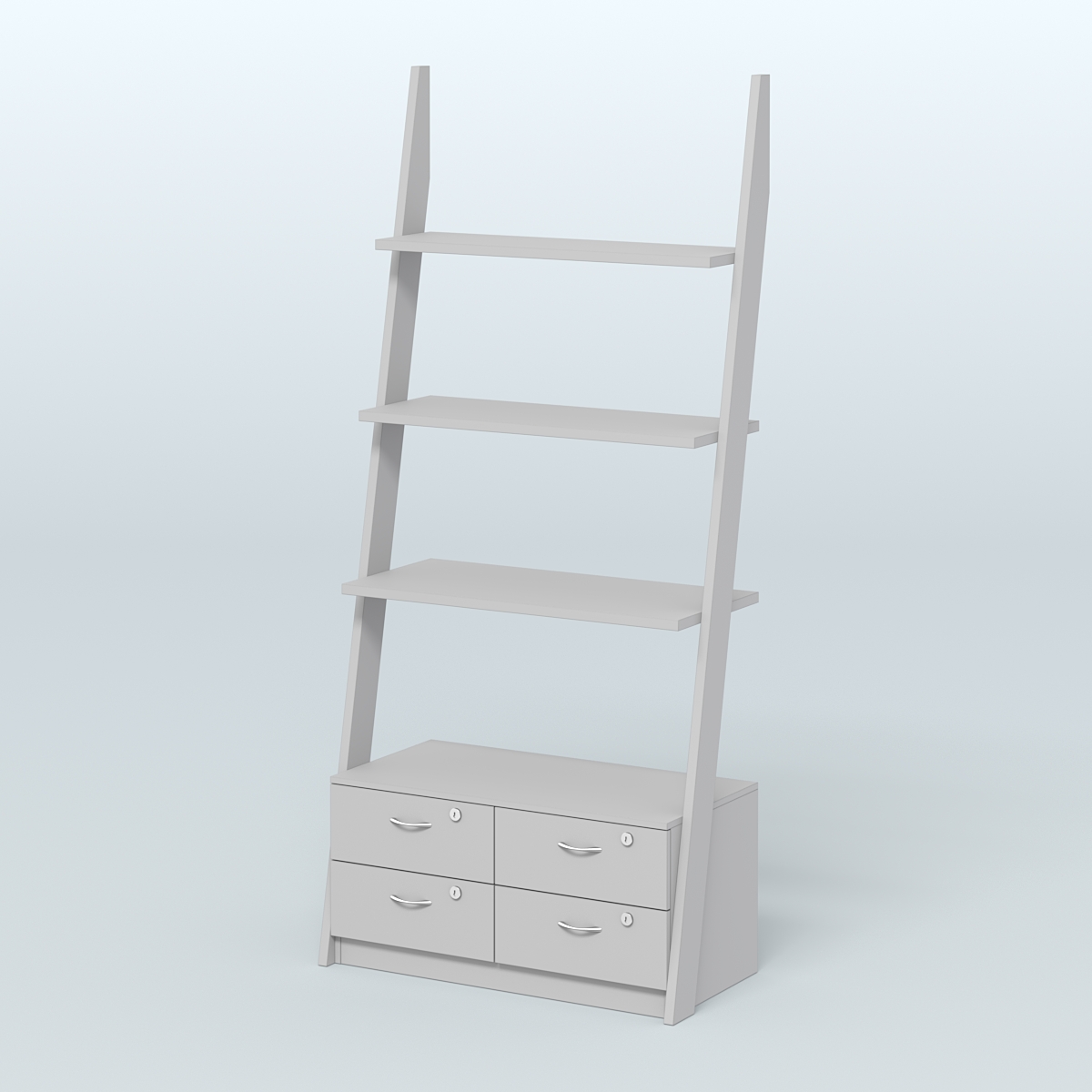 Торговая пристенная стойка ЛОФТ №2-950 с тумбой Т-19 под четыре ящика Серый