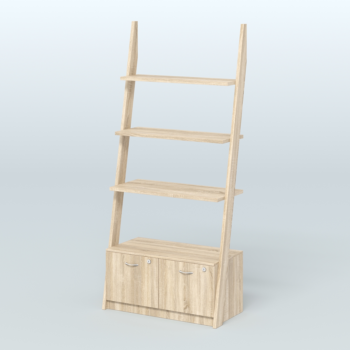 Торговая пристенная стойка ЛОФТ №2-950 с накопителем под два ящика Т-20 Дуб Сонома