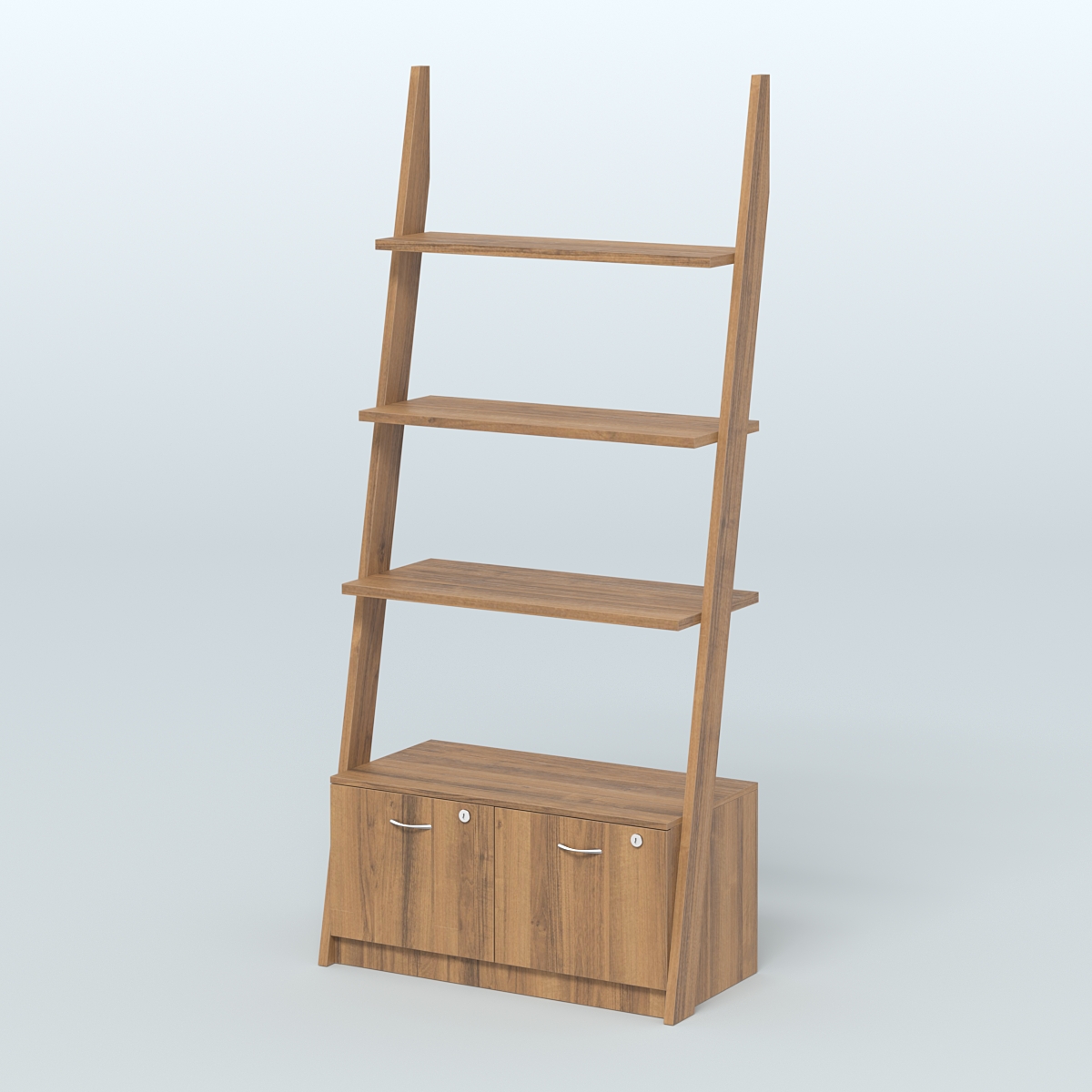 Торговая пристенная стойка ЛОФТ №2-950 с накопителем под два ящика Т-20 Орех