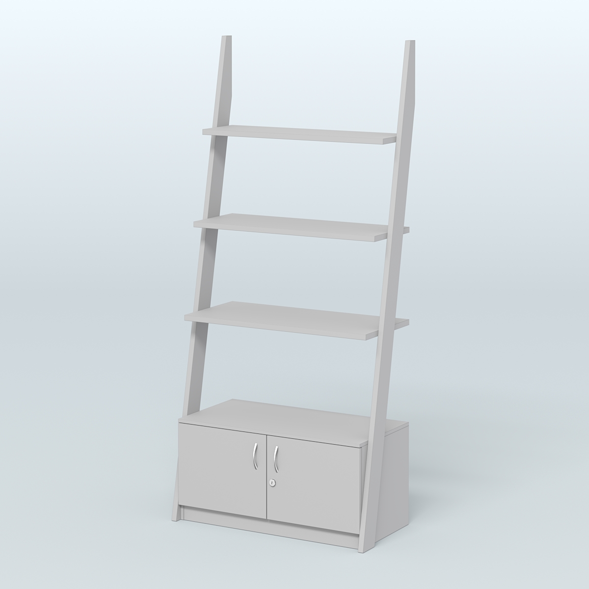 Торговая пристенная стойка ЛОФТ №2-950 с тумбой и распашными дверьми Т-25 Серый