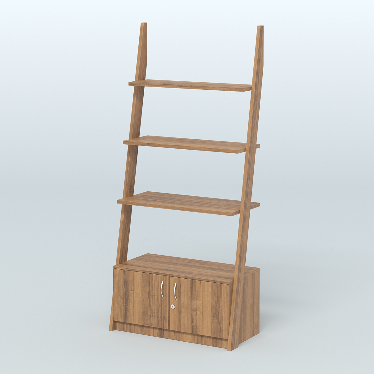 Торговая пристенная стойка ЛОФТ №2-950 с тумбой и распашными дверьми Т-25 Орех