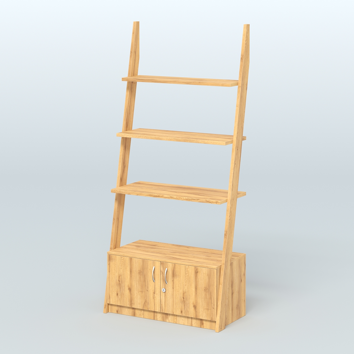 Торговая пристенная стойка ЛОФТ №2-950 с тумбой и распашными дверьми Т-25 Дуб Золотистый