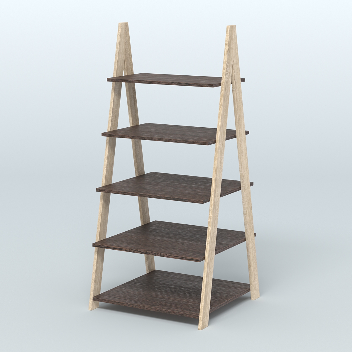 Торговая двусторонняя стойка ЛОФТ №3-950 с широкими полками Дуб Сонома + Дуб Венге