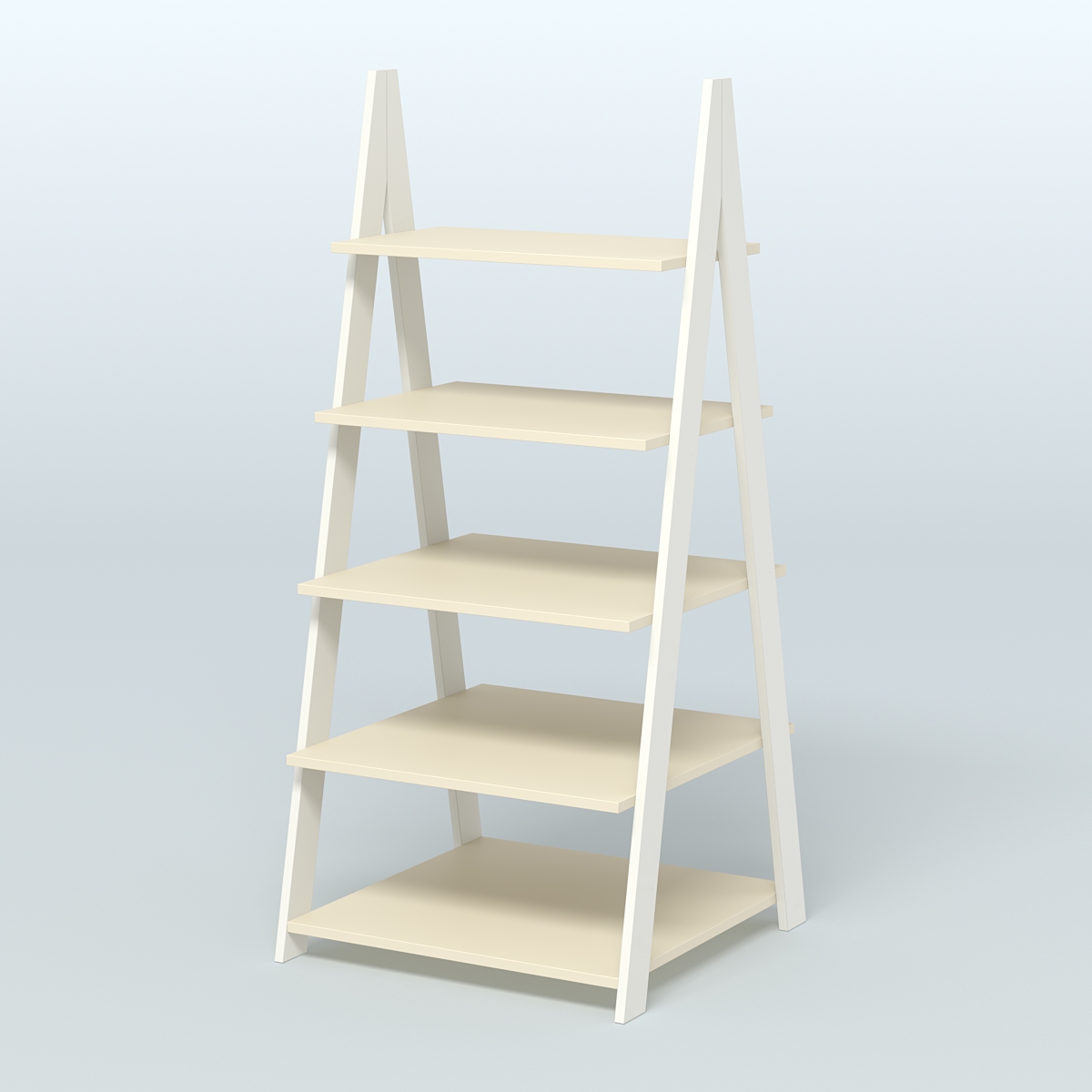 Торговая двусторонняя стойка ЛОФТ №3-950 с широкими полками Белый + Крем Вайс