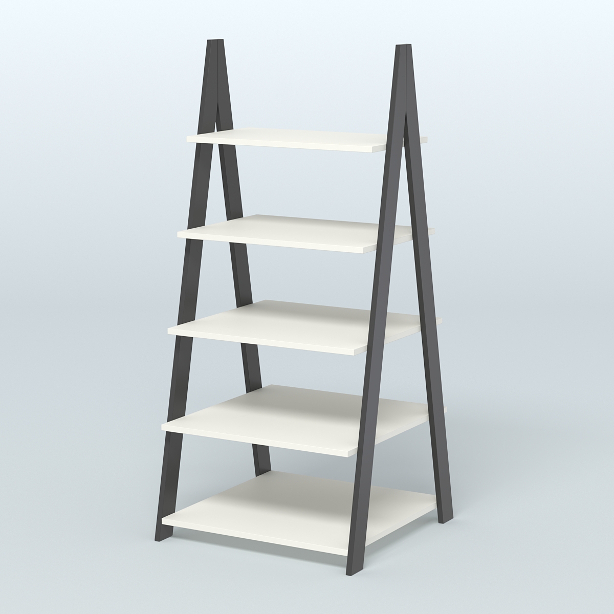 Торговая двусторонняя стойка ЛОФТ №3-950 с широкими полками Черный + Белый