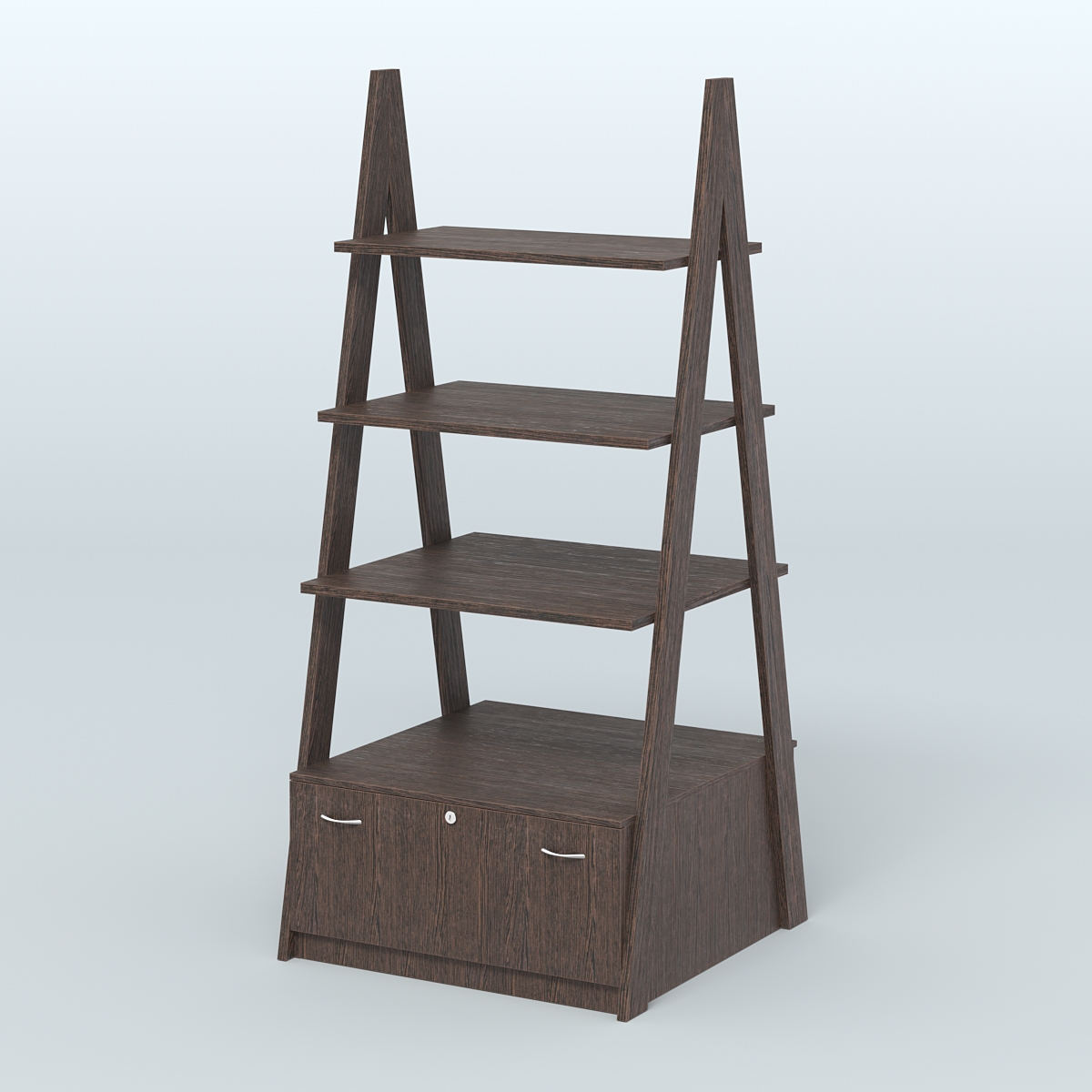 Торговая двусторонняя стойка ЛОФТ №4-950 с двумя тумбами Т-16 Дуб Венге