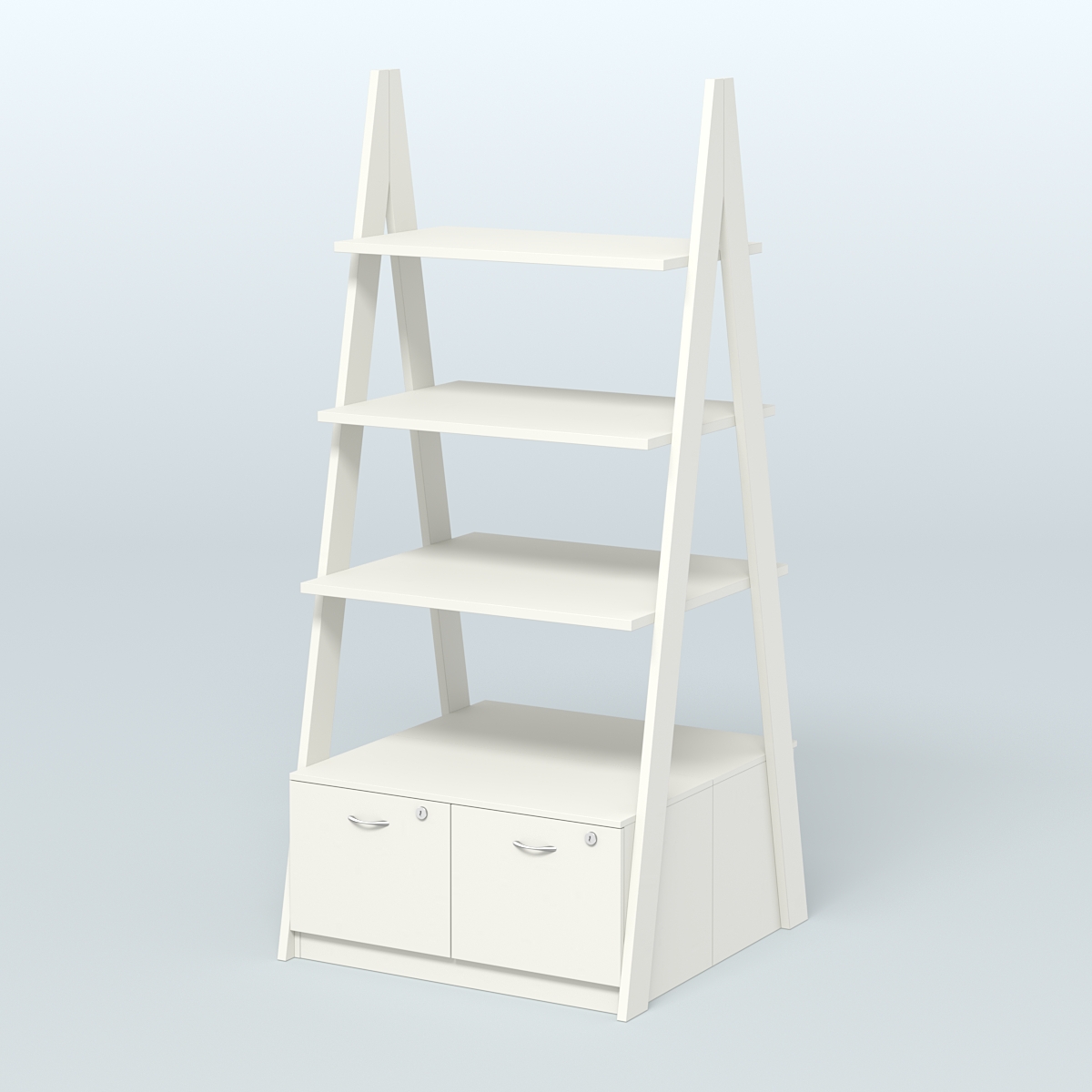 Торговая двусторонняя стойка ЛОФТ №4-950 с глубокими ящиками в накопителе Белый