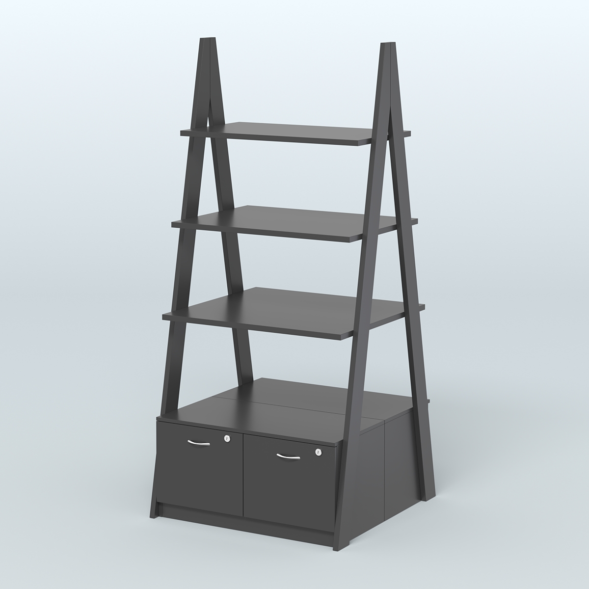 Торговая двусторонняя стойка ЛОФТ №4-950 с глубокими ящиками в накопителе Черный