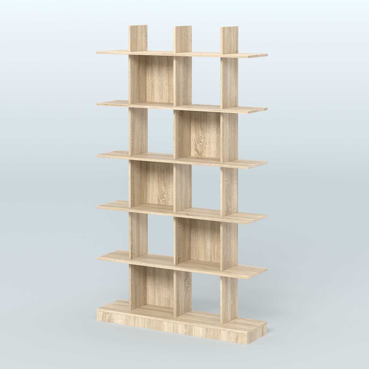 Торговый стеллаж Лофт №4 с ячейками Дуб Сонома