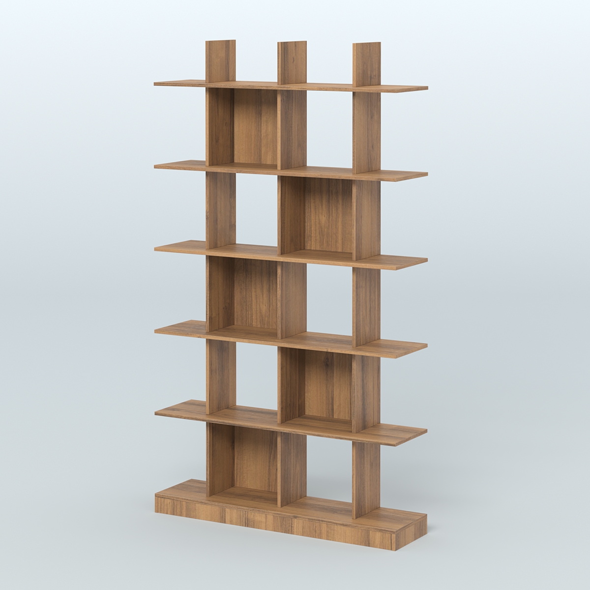 Торговый стеллаж Лофт №4 с ячейками Орех