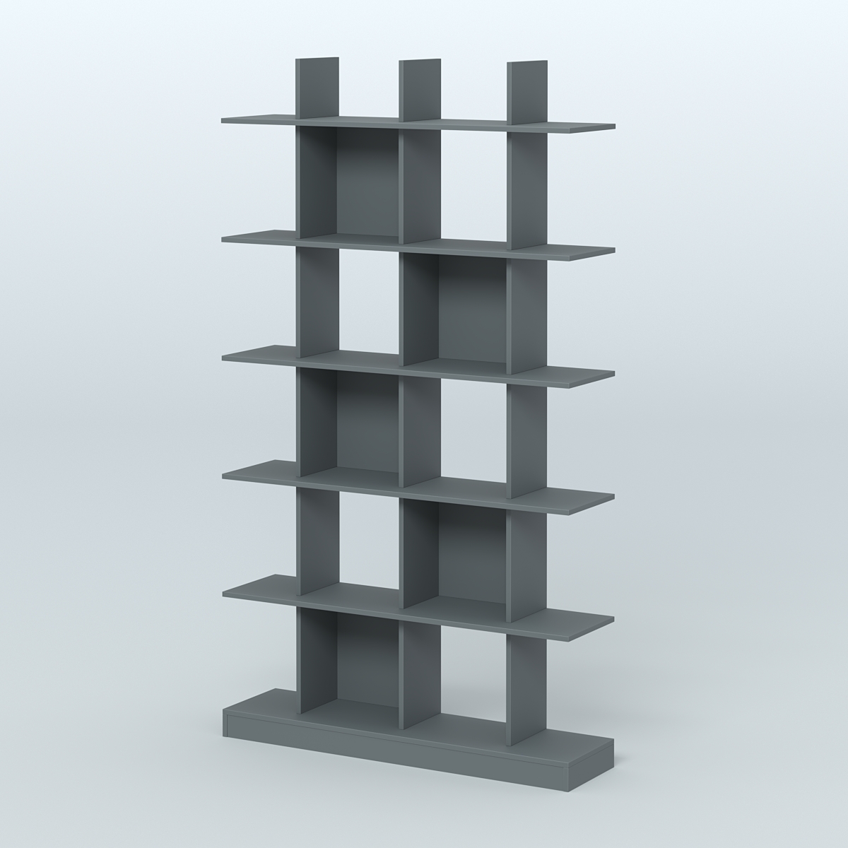 Торговый стеллаж Лофт №4 с ячейками Темно-Серый