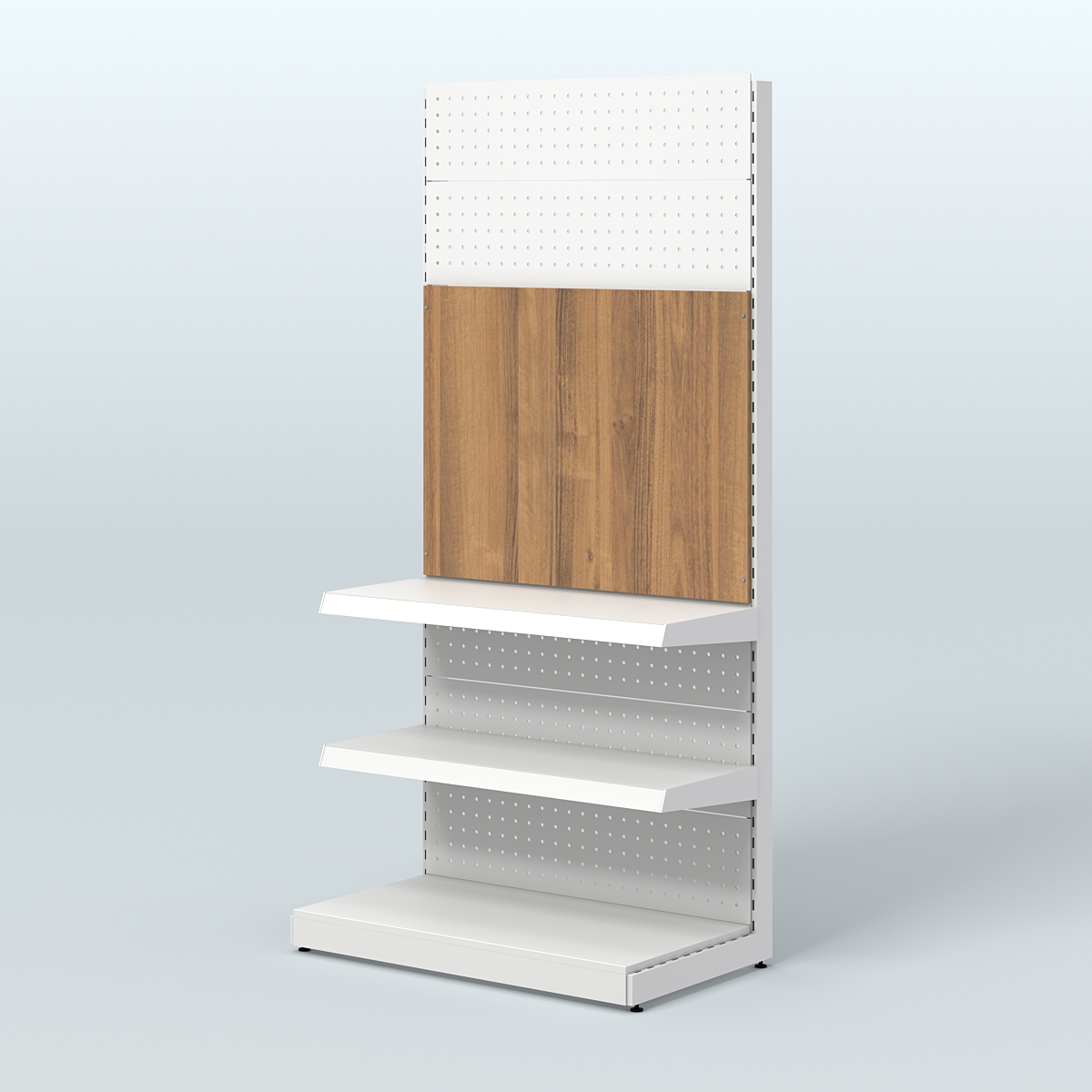 Металлический стеллаж под врезные краны для магазина разливного пива и рыбы BEER&FISH-МС-2150-1 Орех