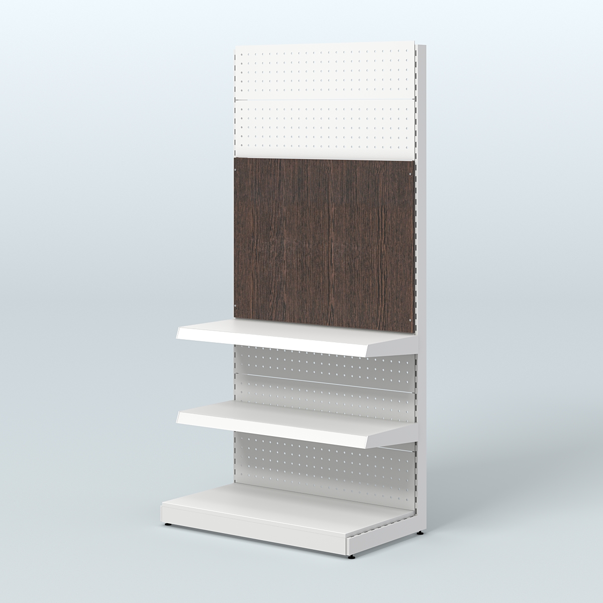 Металлический стеллаж под врезные краны для магазина разливного пива и рыбы BEER&FISH-МС-2150-1 Дуб Венге