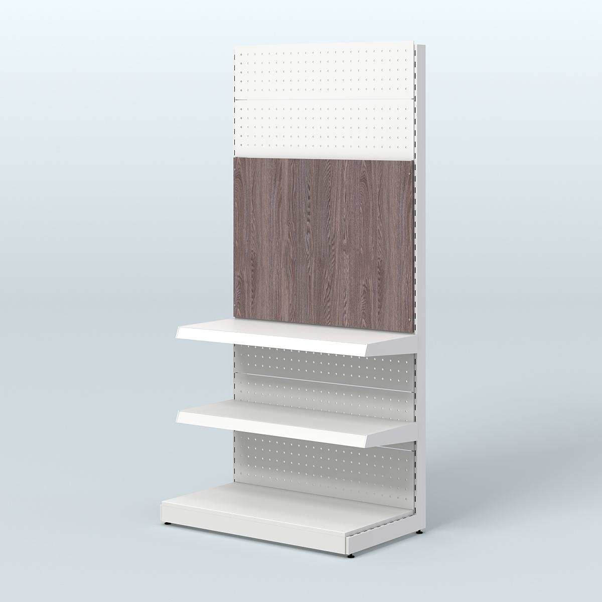 Металлический стеллаж под врезные краны для магазина разливного пива и рыбы BEER&FISH-МС-2150-1 Ясень Анкор темный