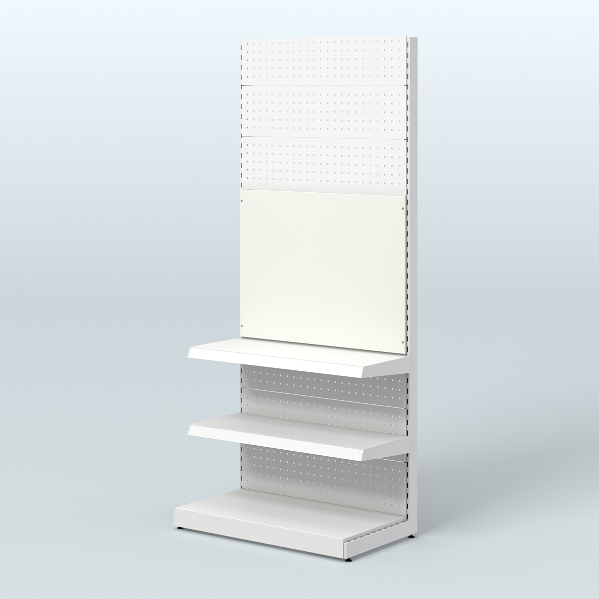 Высокий металлический стеллаж под врезные краны для магазина разливного пива и рыбы BEER&FISH-МС-2400-1 Белый