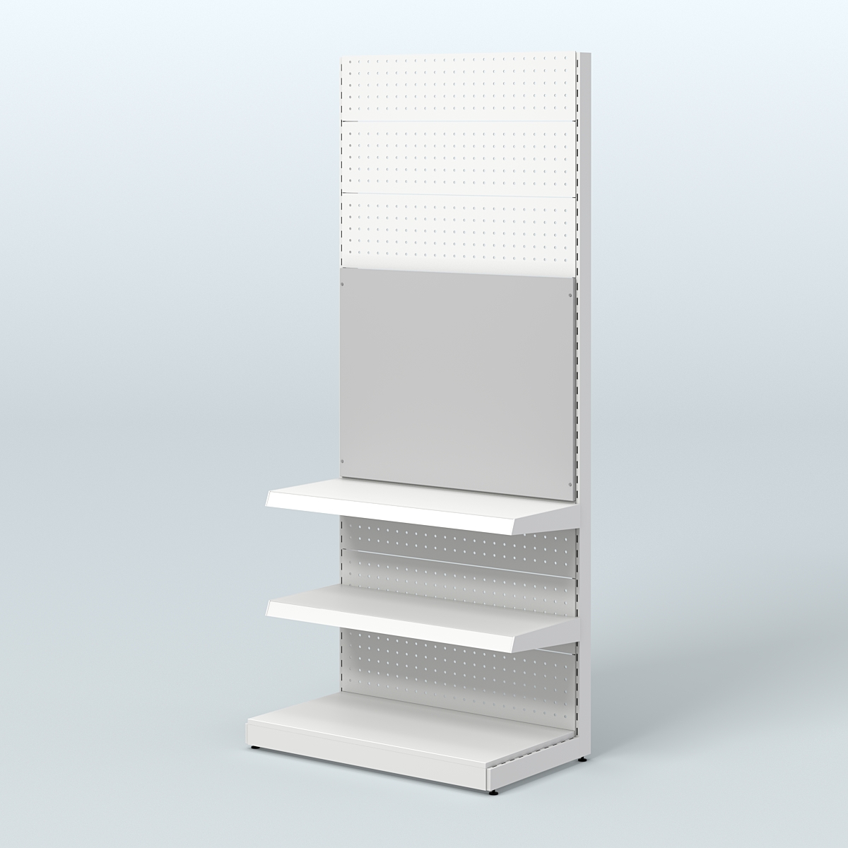 Высокий металлический стеллаж под врезные краны для магазина разливного пива и рыбы BEER&FISH-МС-2400-1 Серый