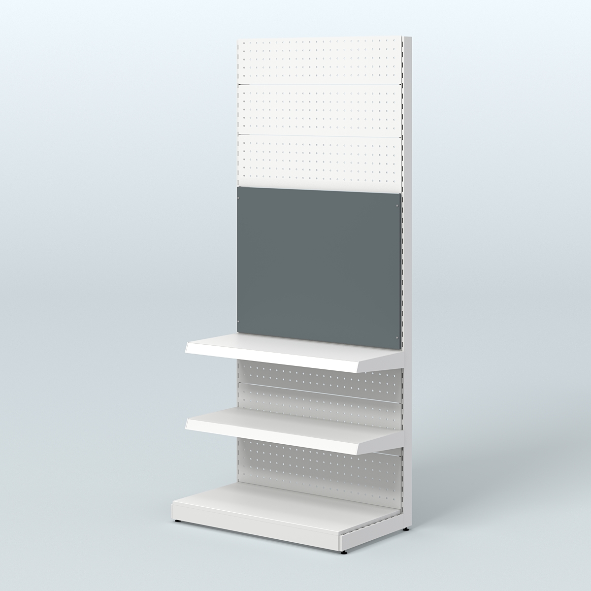 Высокий металлический стеллаж под врезные краны для магазина разливного пива и рыбы BEER&FISH-МС-2400-1 Темно-Серый