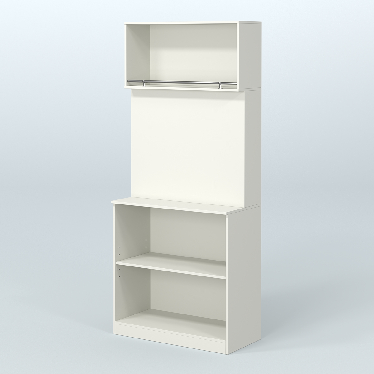 Специализи- рованный прямоугольный стеллаж из ДСП под врезные краны для магазина разливного пива и рыбы BEER&FISH-СПД-01 Белый