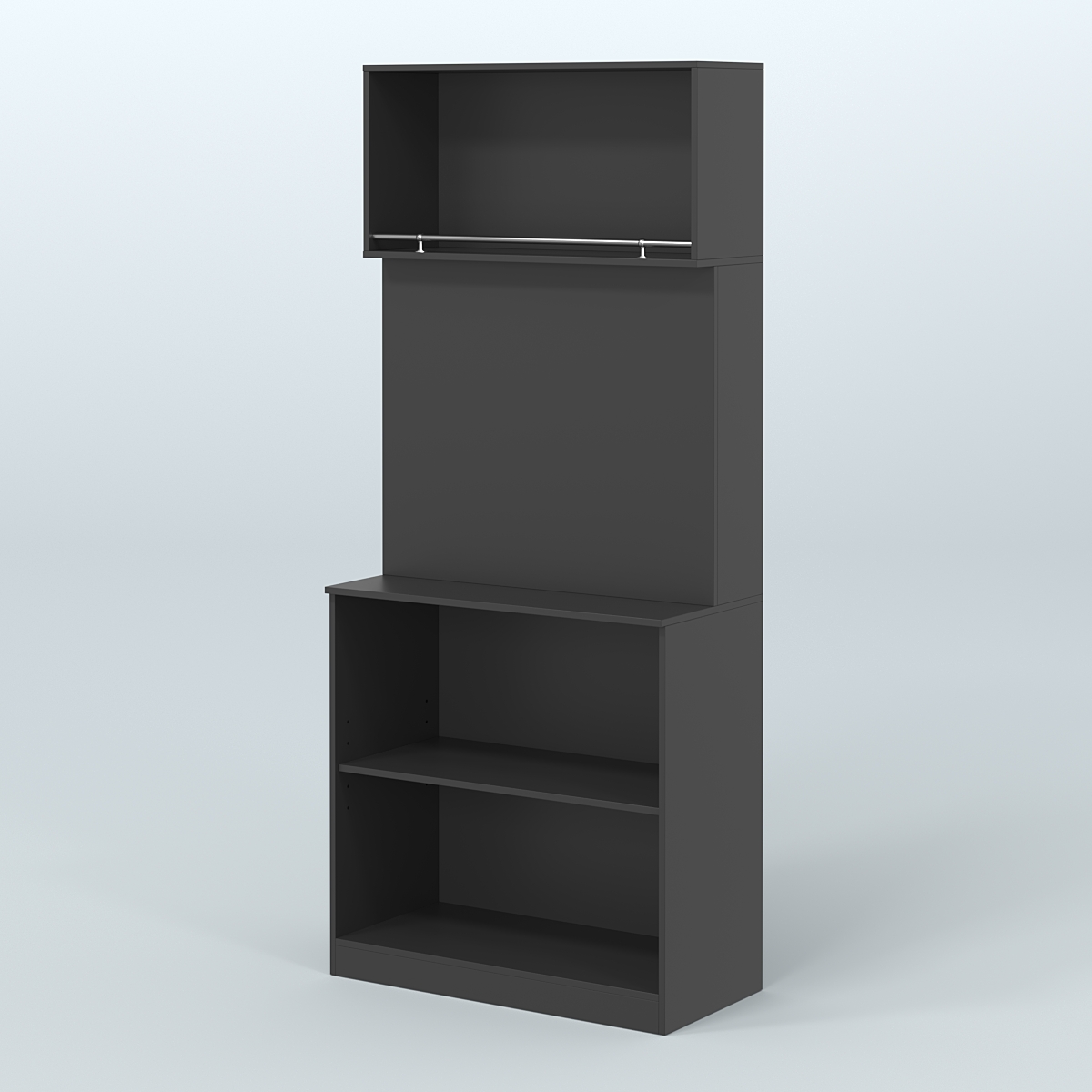 Специализи- рованный прямоугольный стеллаж из ДСП под врезные краны для магазина разливного пива и рыбы BEER&FISH-СПД-01 Черный