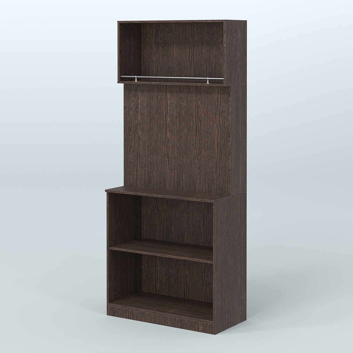 Специализи- рованный прямоугольный стеллаж из ДСП под врезные краны для магазина разливного пива и рыбы BEER&FISH-СПД-01 Дуб Венге