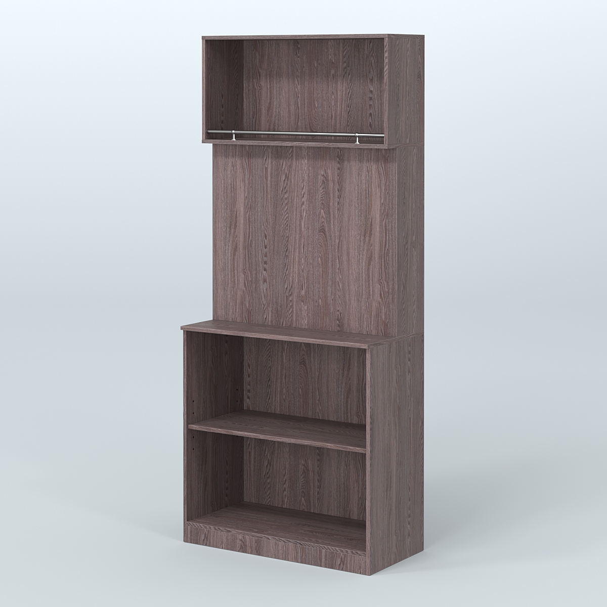 Специализи- рованный прямоугольный стеллаж из ДСП под врезные краны для магазина разливного пива и рыбы BEER&FISH-СПД-01 Ясень Анкор темный