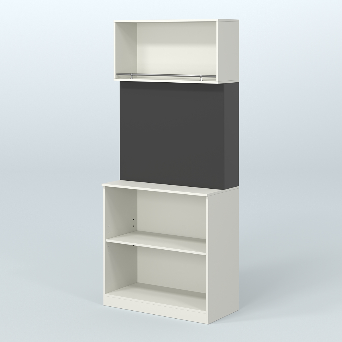 Специализи- рованный прямоугольный стеллаж из ДСП под врезные краны для магазина разливного пива и рыбы BEER&FISH-СПД-01 Белый и Черный