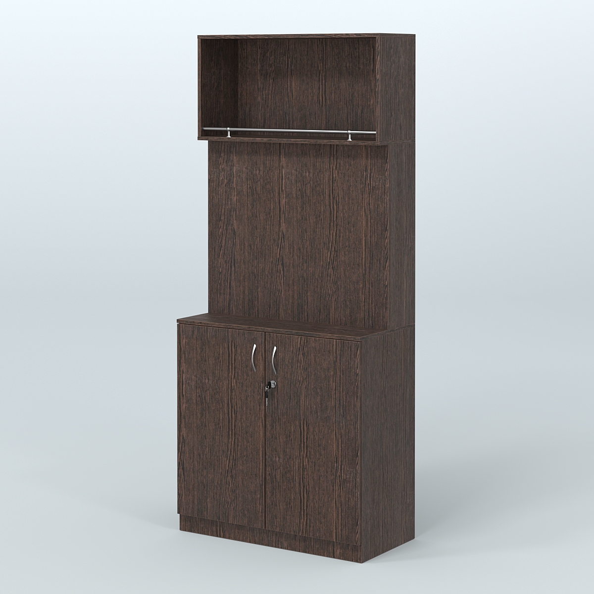 Специализи- рованный стеллаж с дверками из ДСП под врезные краны в магазин разливного пива и рыбы BEER&FISH-СПД-02 Дуб Венге