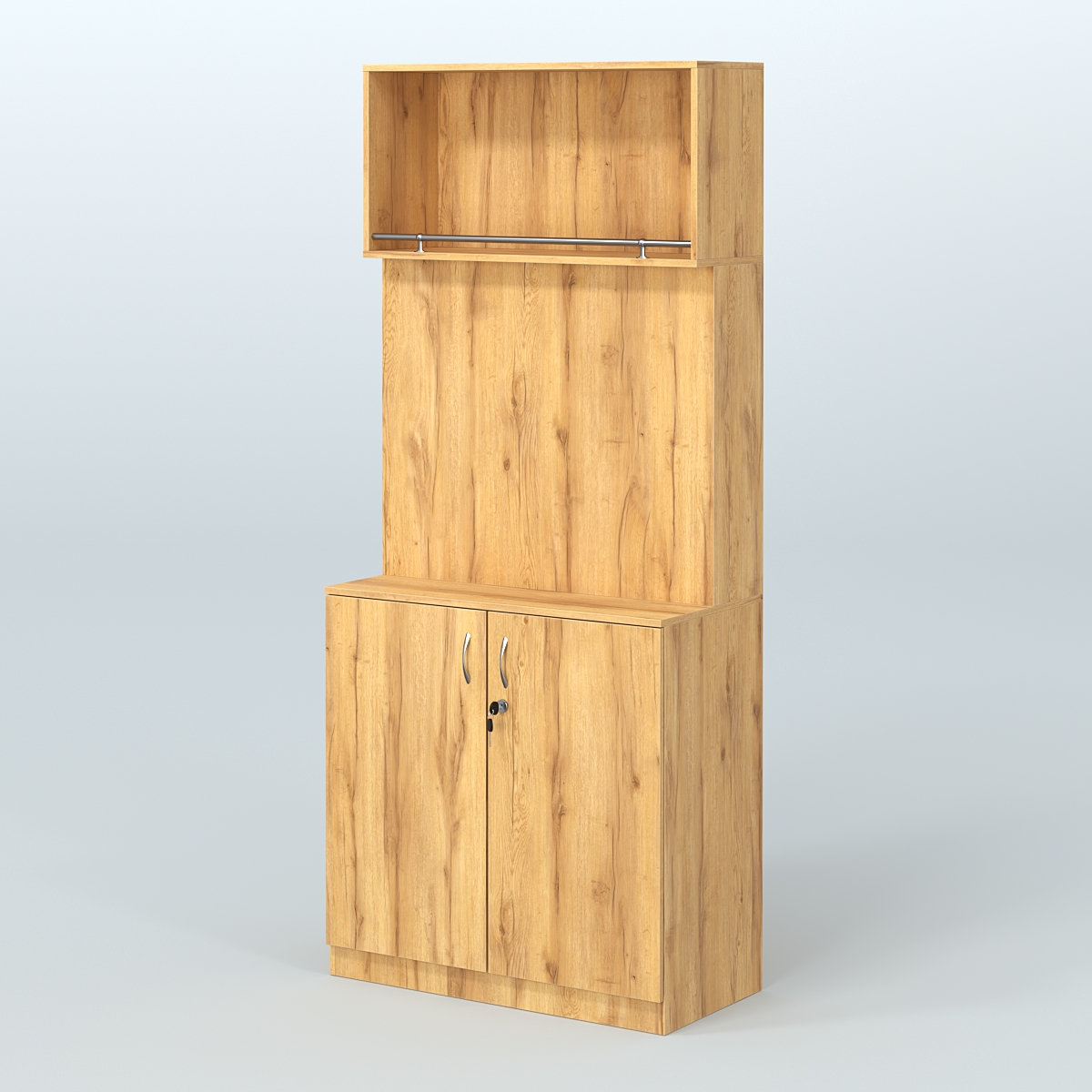 Специализи- рованный стеллаж с дверками из ДСП под врезные краны в магазин разливного пива и рыбы BEER&FISH-СПД-02 Дуб Золотистый