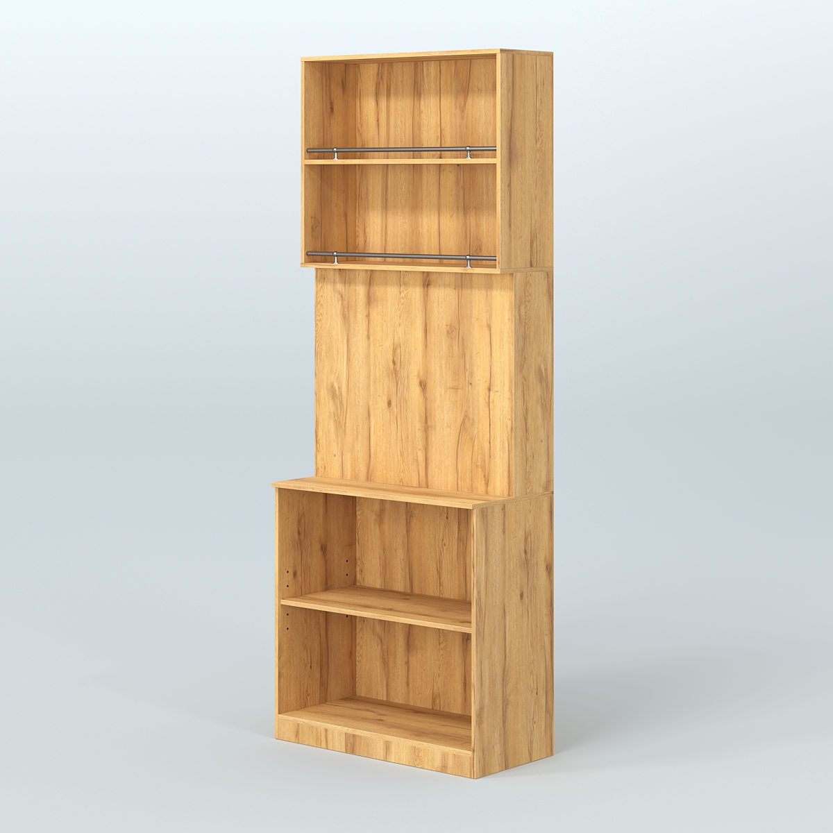 Высокий специализи- рованный стеллаж из ДСП под врезные краны с полками для магазина разливного пива и рыбы BEER&FISH-СПД-03 Дуб Золотистый