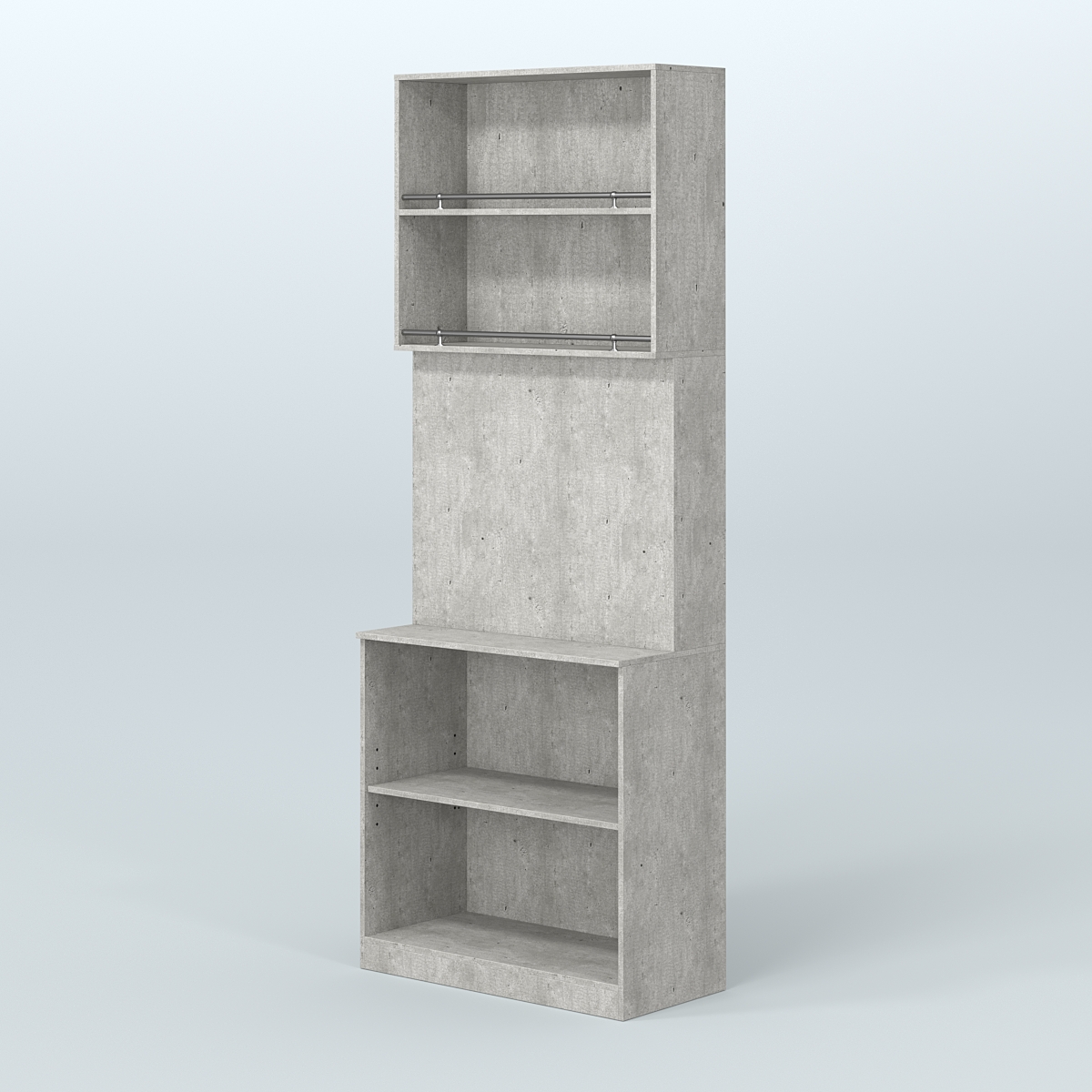 Высокий специализи- рованный стеллаж из ДСП под врезные краны с полками для магазина разливного пива и рыбы BEER&FISH-СПД-03 Метрополитан Грей