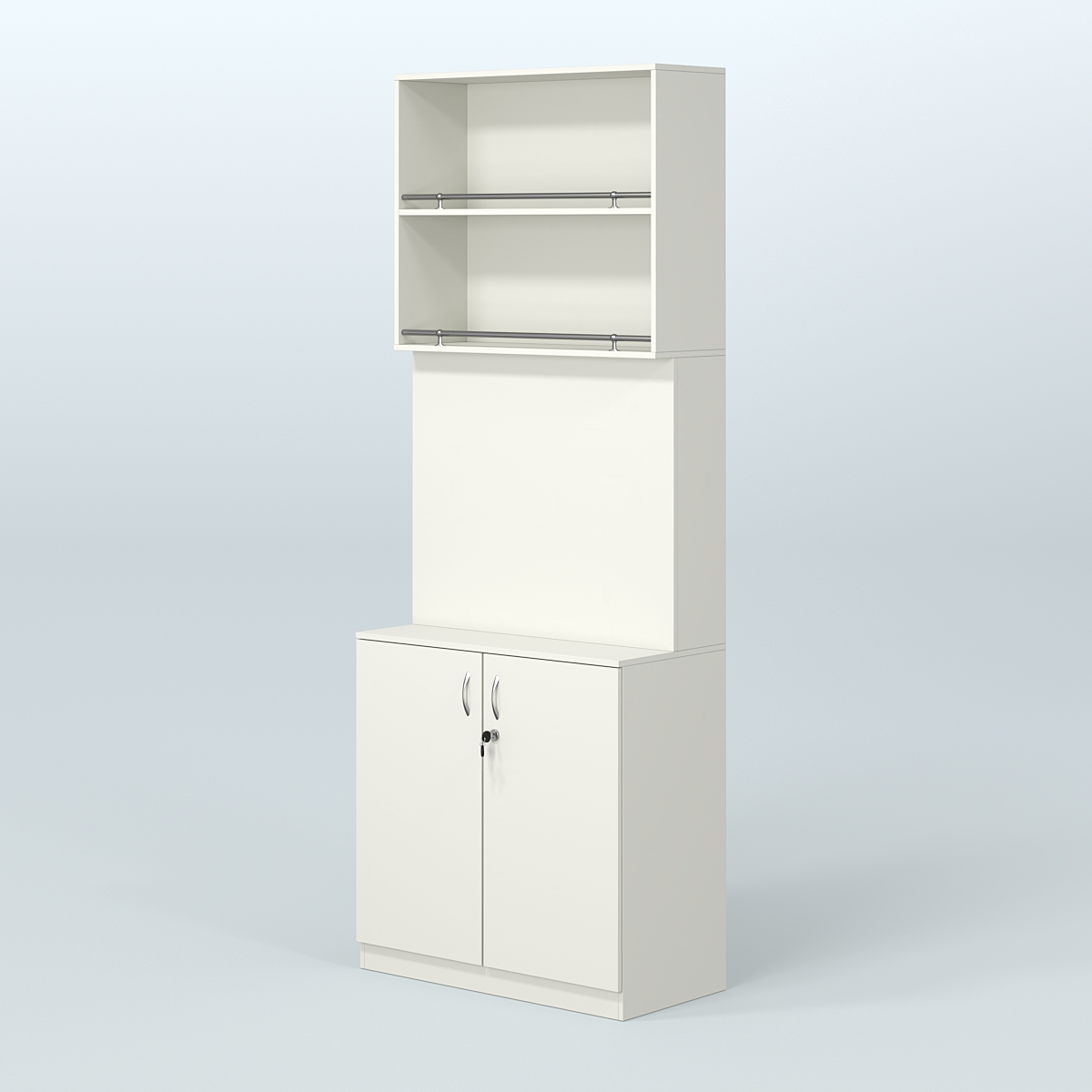 Высокий специализи- рованный стеллаж из ДСП под врезные краны с накопителем для магазина разливного пива и рыбы BEER&FISH-СПД-04 Белый