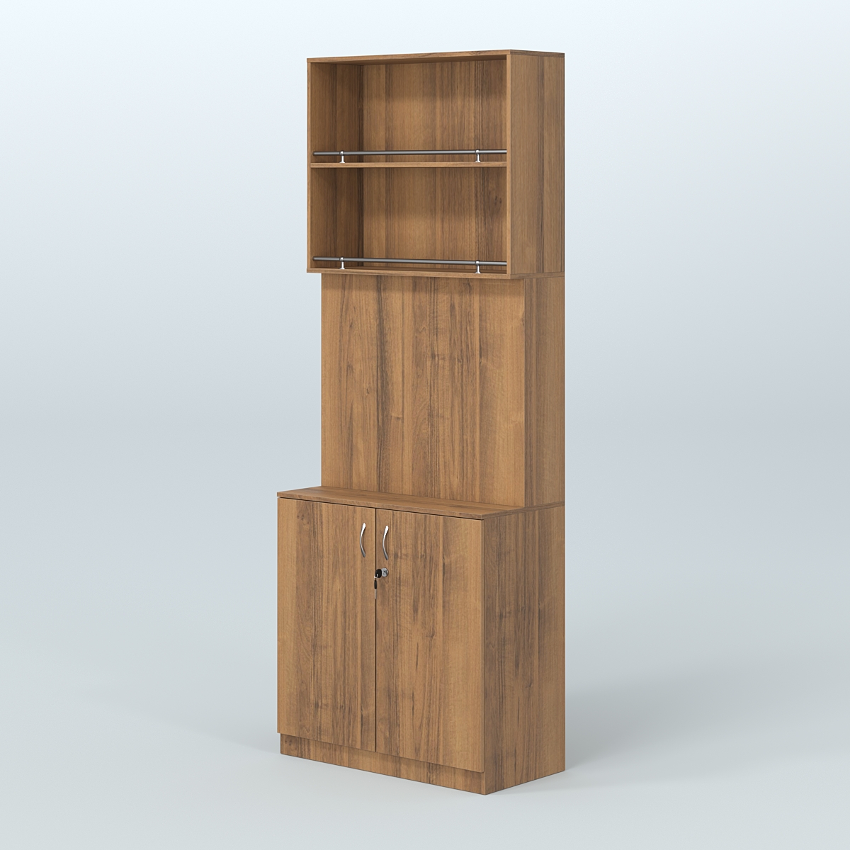 Высокий специализи- рованный стеллаж из ДСП под врезные краны с накопителем для магазина разливного пива и рыбы BEER&FISH-СПД-04 Орех