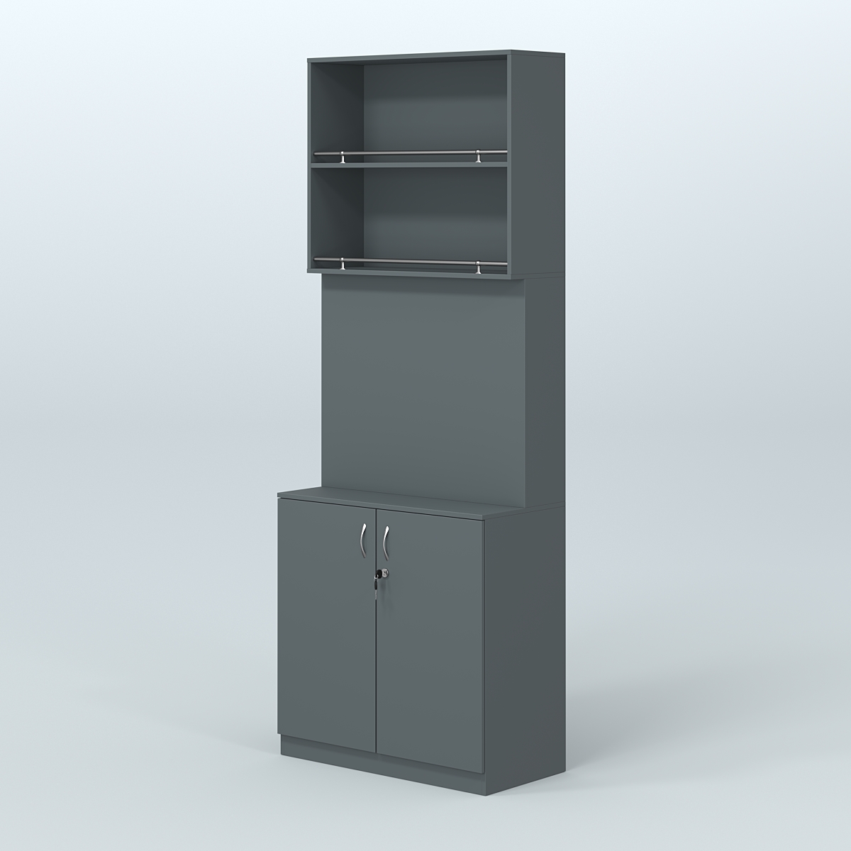 Высокий специализи- рованный стеллаж из ДСП под врезные краны с накопителем для магазина разливного пива и рыбы BEER&FISH-СПД-04 Темно-Серый