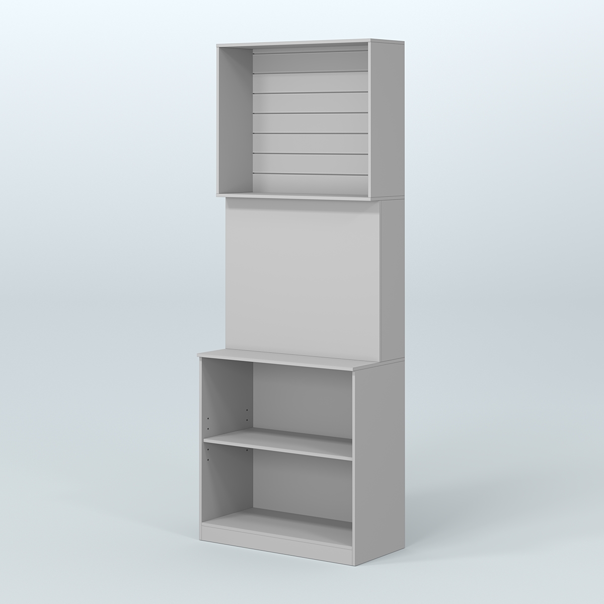 Высокий специализи- рованный стеллаж из ДСП под врезные краны с экономпанелью для продажи разливного пива и рыбы BEER&FISH-СПД-05 Серый