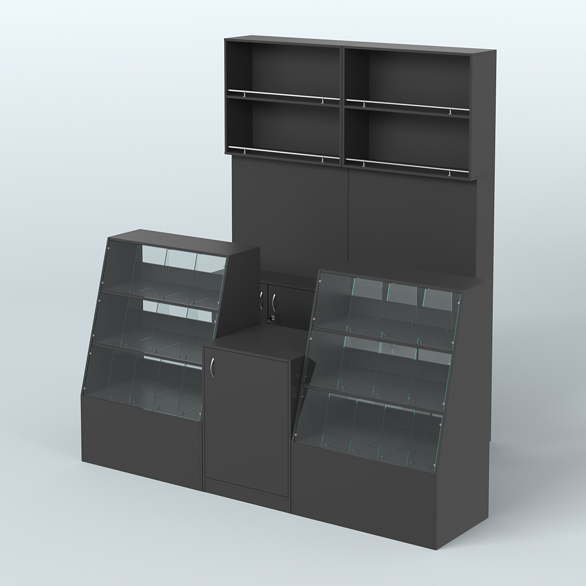 Комплект торговой мебели малый из ДСП для магазина разливного пива и рыбы BEER&FISH-КТМП-Д01 Черный