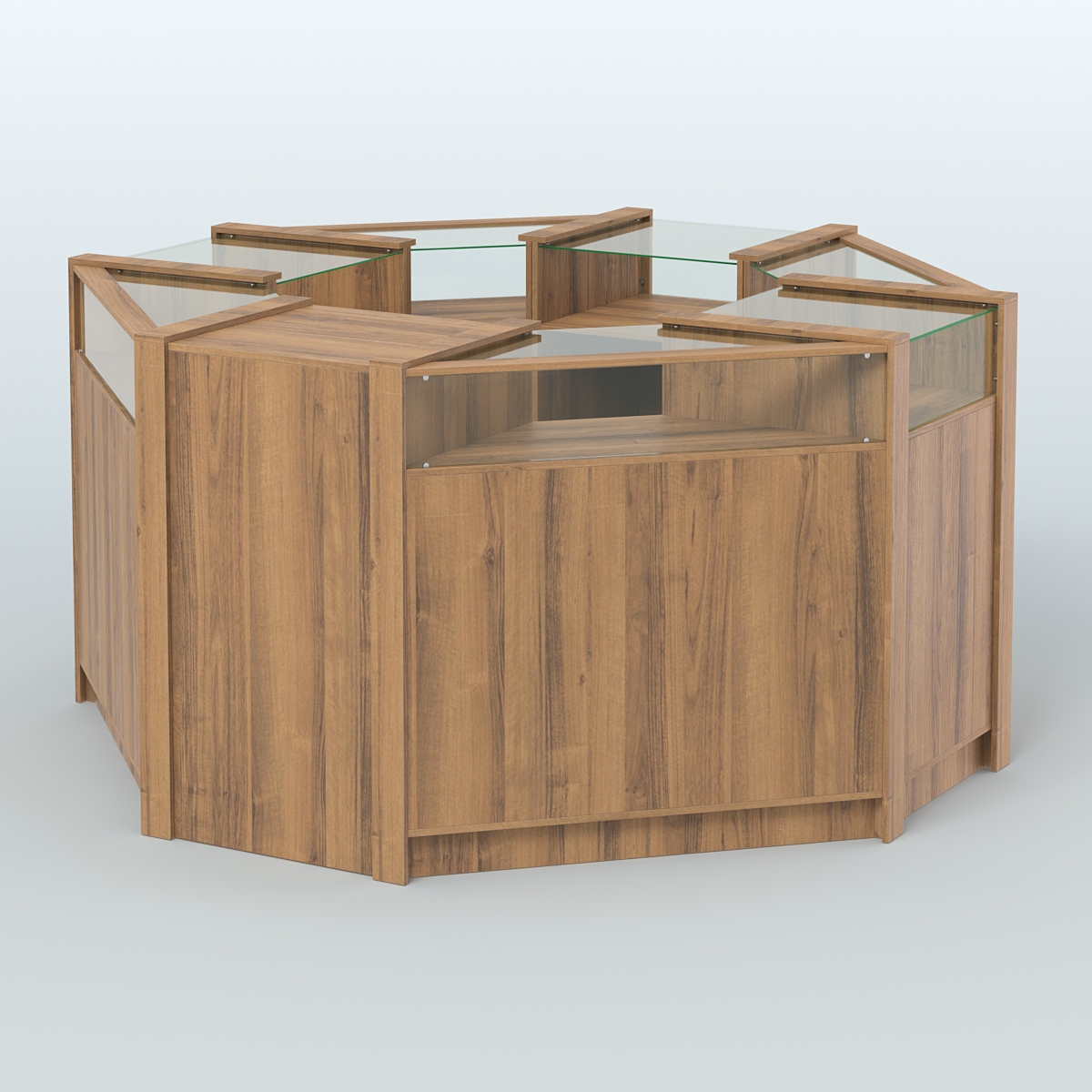 Торговый островок небольшой в стиле ЛОФТ №1 (4,72 кв.м) Орех