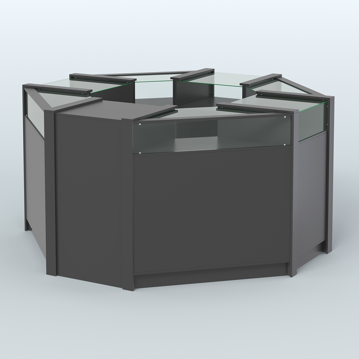 Торговый островок небольшой в стиле ЛОФТ №1 (4,72 кв.м) Черный