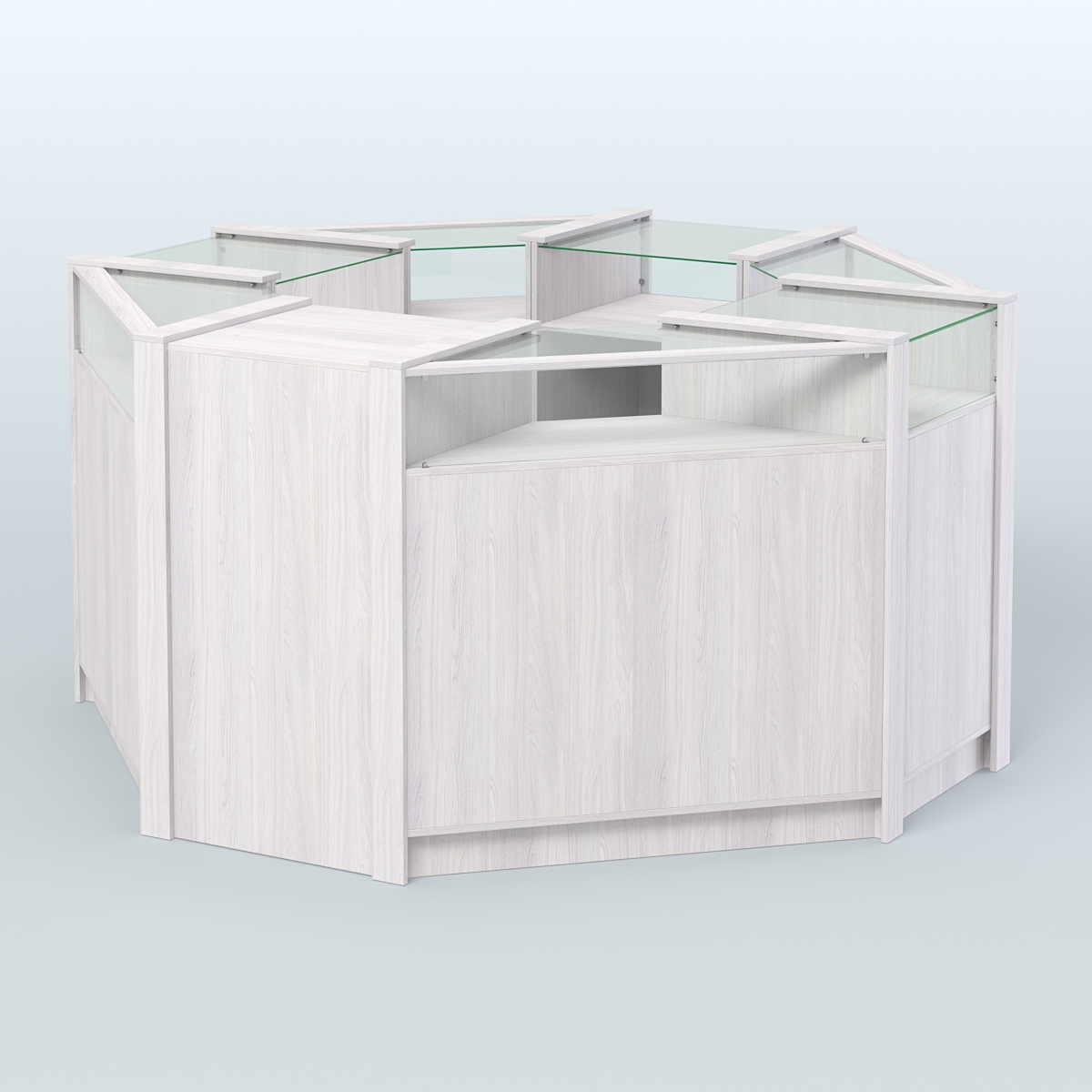 Торговый островок небольшой в стиле ЛОФТ №1 (4,72 кв.м) Ясень Анкор светлый