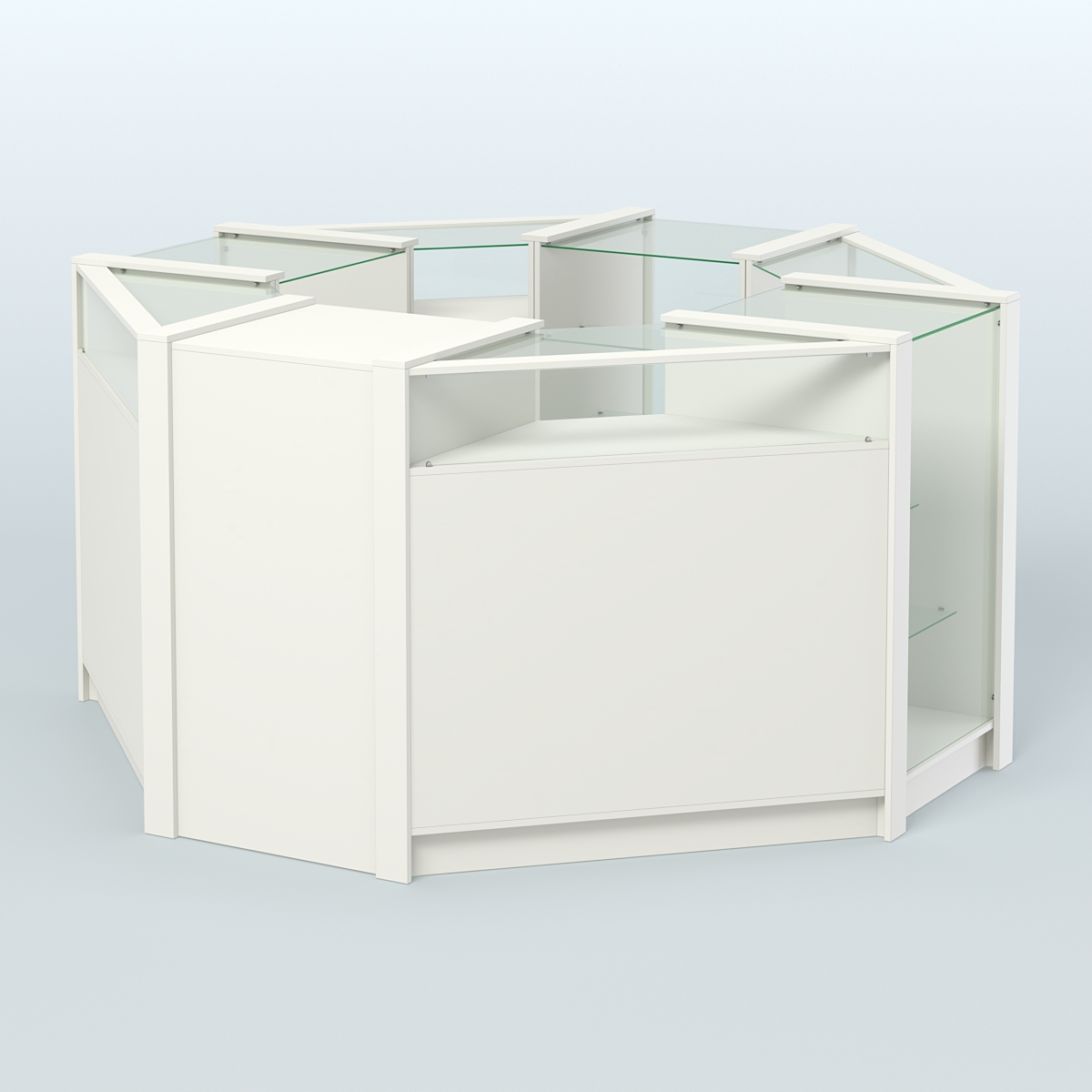 Торговый островок в стиле ЛОФТ с прозрачными фасадами №3 (4,72 кв.м) Белый