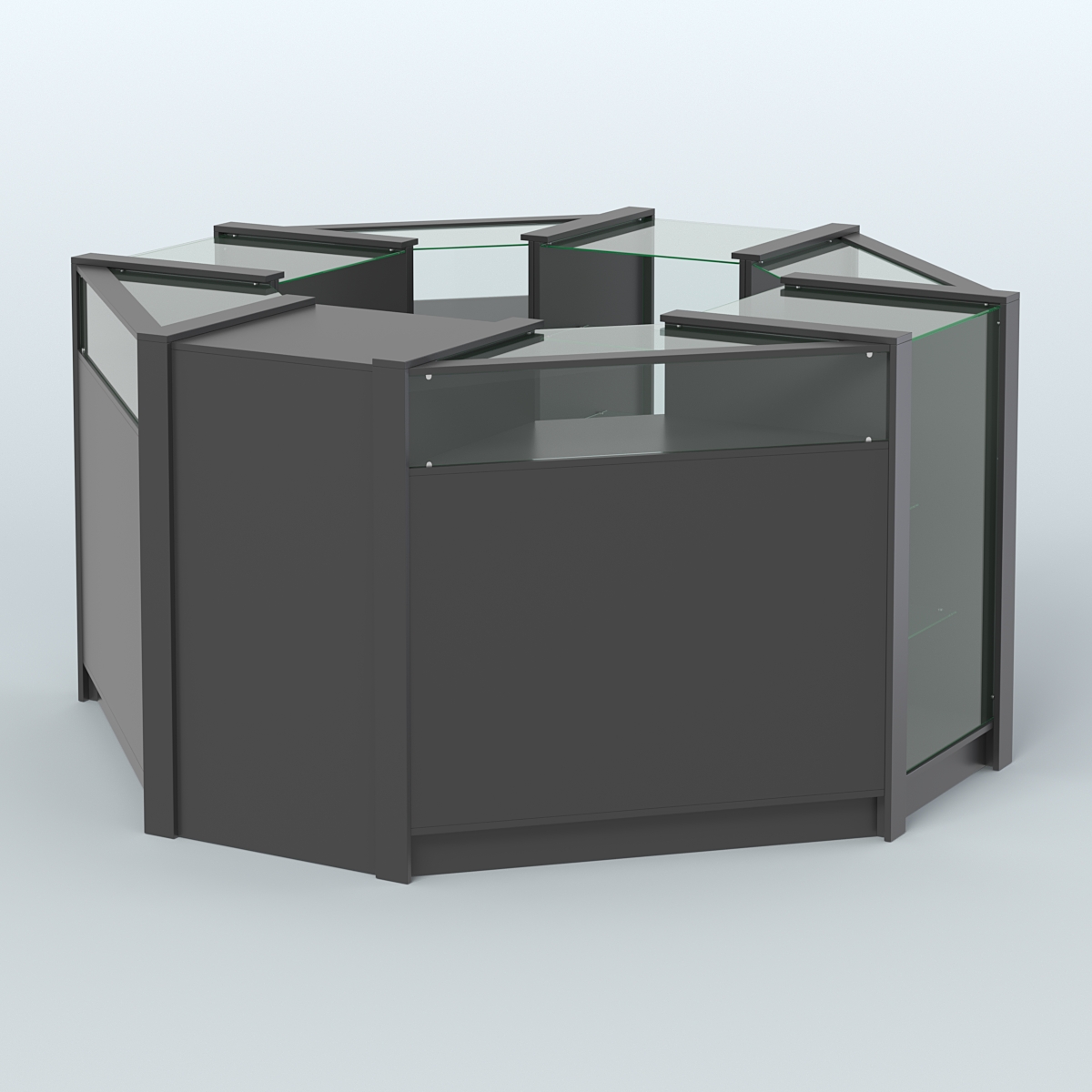 Торговый островок в стиле ЛОФТ с прозрачными фасадами №3 (4,72 кв.м) Черный