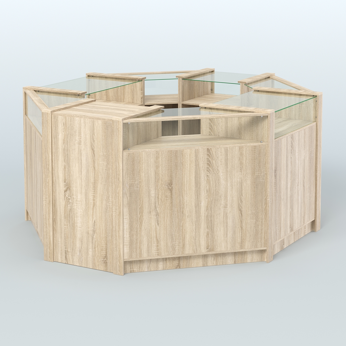 Торговый островок в стиле ЛОФТ с выкатным модулем №4 (5,38 кв.м) Дуб Сонома