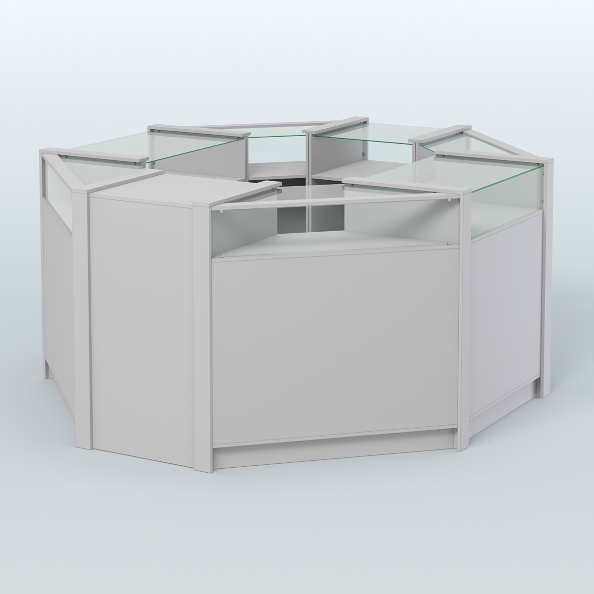 Торговый островок в стиле ЛОФТ с выкатным модулем №4 (5,38 кв.м) Серый