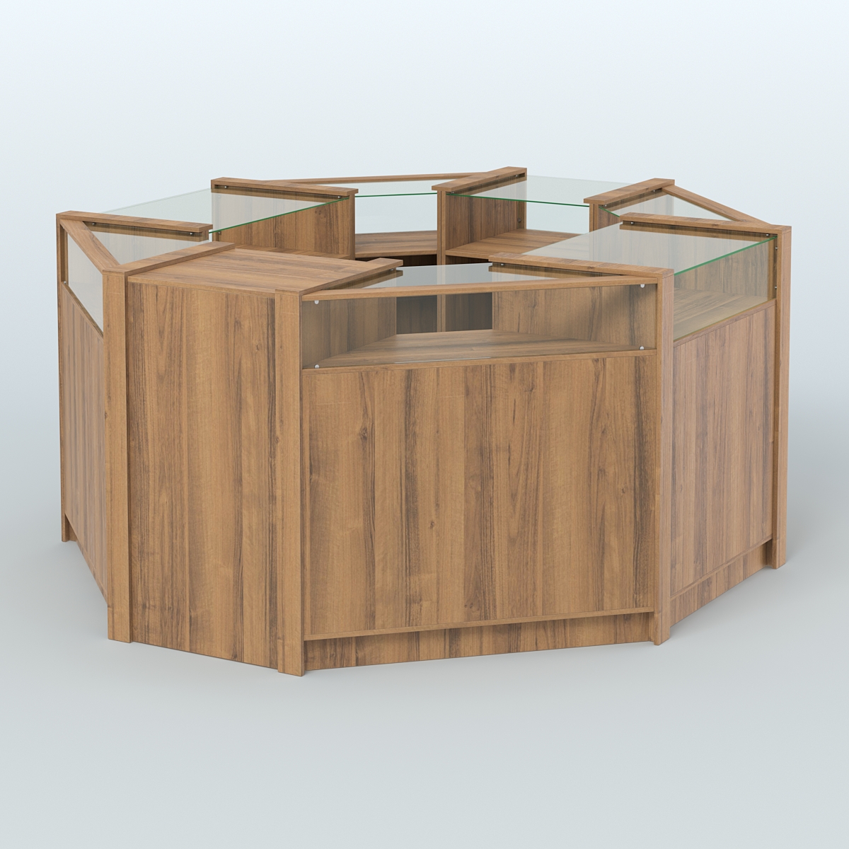 Торговый островок в стиле ЛОФТ с выкатным модулем №4 (5,38 кв.м) Орех