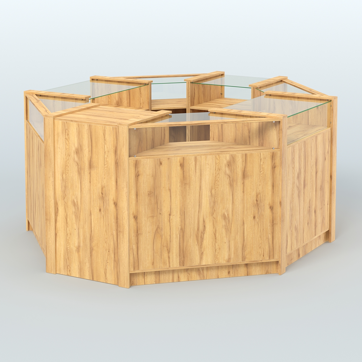 Торговый островок в стиле ЛОФТ с выкатным модулем №4 (5,38 кв.м) Дуб Золотистый