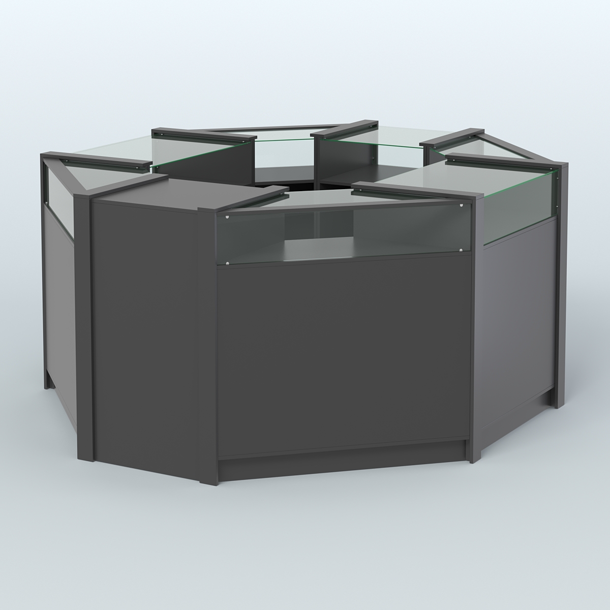 Торговый островок в стиле ЛОФТ с выкатным модулем №4 (5,38 кв.м) Черный