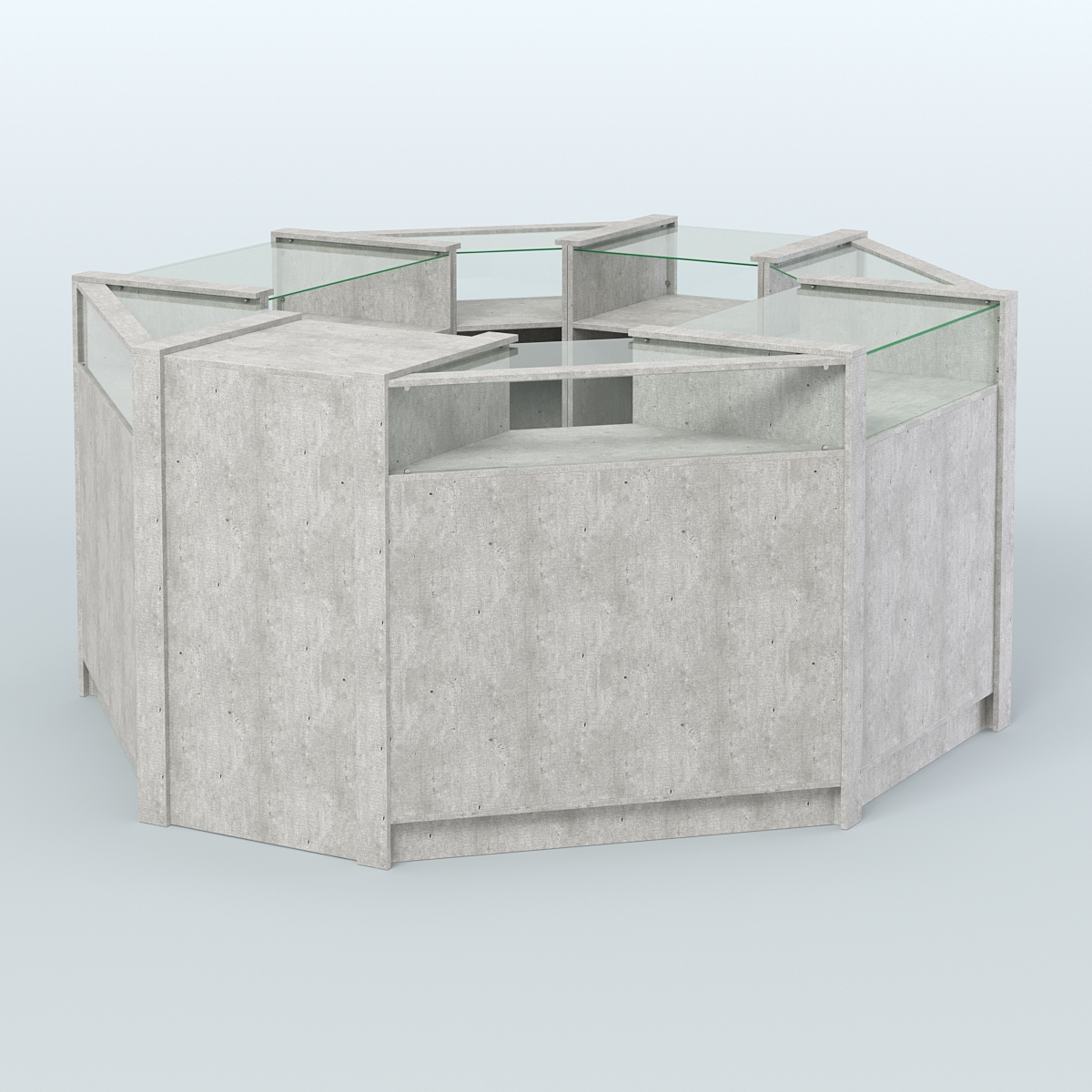 Торговый островок в стиле ЛОФТ с выкатным модулем №4 (5,38 кв.м) Метрополитан Грей