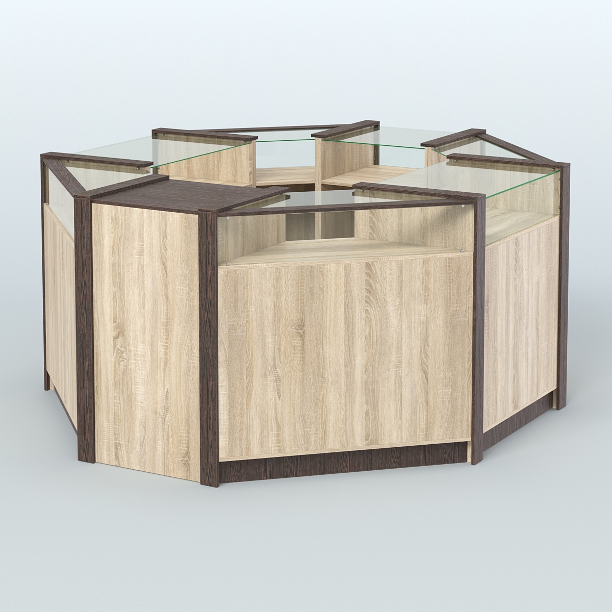 Торговый островок в стиле ЛОФТ с выкатным модулем №4 (5,38 кв.м) Дуб Сонома + Дуб Венге