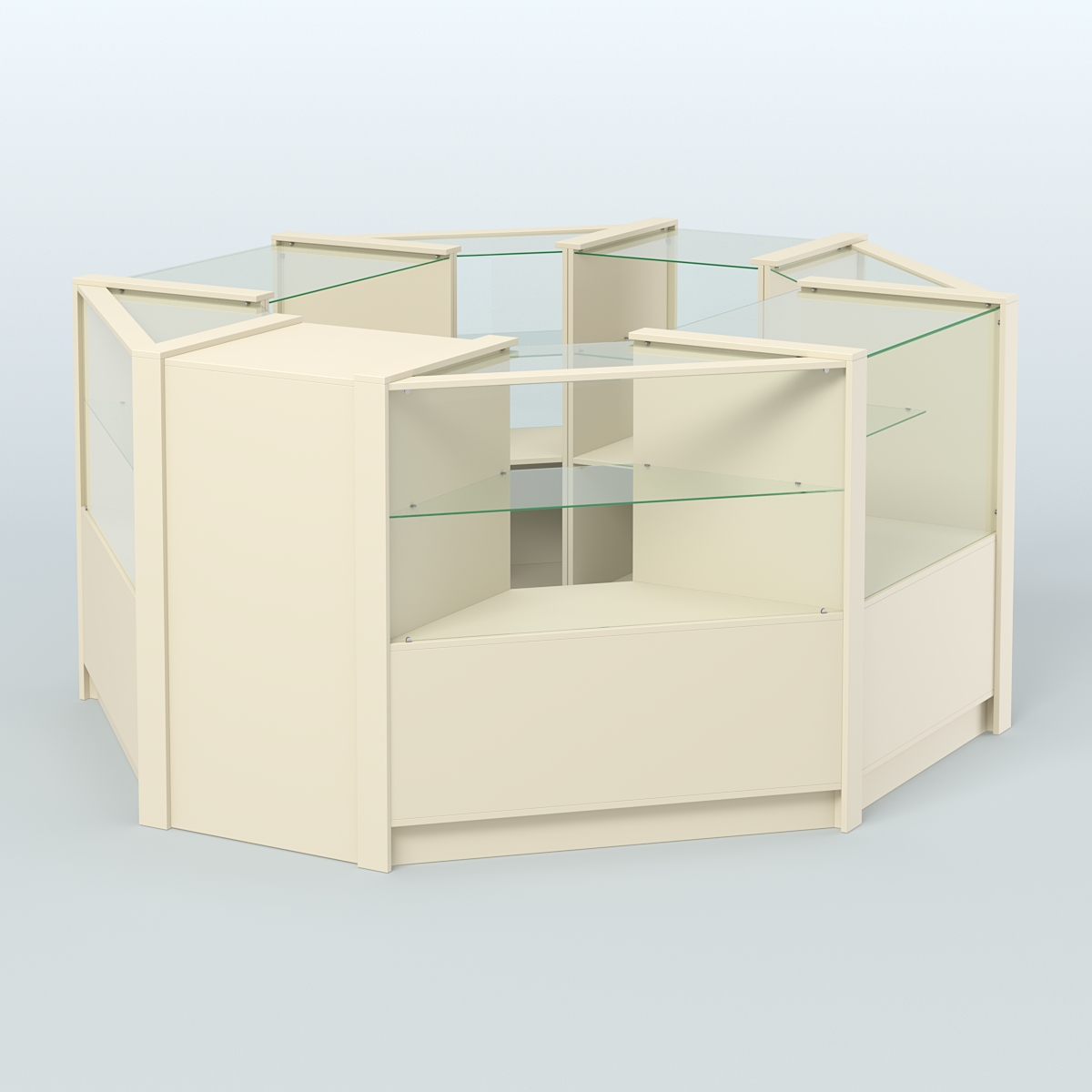 Торговый островок в стиле ЛОФТ восьмиугольный №5 (5,38 кв.м) Крем Вайс